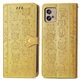 Чохол Embossed Cat and Dog для Motorola Moto G32 книжка шкіра PU з візитницею жовтий - зображення 4