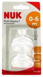 Smoczki do butelek Nuk First Choice Silicone Nipple Wide Mouth T1 Orifice L 2 szt (4008600172734) - obraz 1