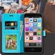Чехол Idewei для Meizu M8 / M813H книжка кожа PU с визитницей голубой - изображение 3
