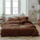 Комплект постельного белья Еней-Плюс Полуторный 145x210 см Luxe-0003 коричневый Microfiber (4820001331738) - изображение 1