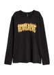 Лонгслив H&M XS Черный 0500269_надпись_15 - изображение 1