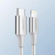 Зарядний кабель Ugreen MFi сертифікований USB-C to Lightning 1М Nylon Silver (US304) - зображення 5
