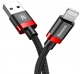 Кабель зарядный Baseus Cafule Cable USB to Lightning 2.4A 1m Red Black (CALKLF-B19) - изображение 2