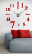 Настенные часы DIY 3D "Seven" красные - Большие бескаркасные 3Д часы 60-130 см, самоклеящиеся (101197) - изображение 2