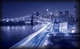 Флизелиновые фотообои город 312x219 см Бруклинский мост ночью в синих тонах (204VEXXL)+клей - изображение 1