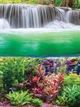 Природа флизелиновые фотообои 3д пейзаж 184x254 см Растения Рыбы и Водопад (3354V4A)+клей - изображение 2