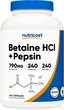 Бетаин HCl + пепсин Nutricost Betaine HCl + Pepsin 240 капсул - зображення 1