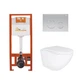 Комплект: Qtap Robin Ultra Quiet унитаз подвесной QT1333046EUQW + Nest комплект инсталляции 4в1 (круглая клавиша Satin) QT0133M425 + QT0111M11111SAT - изображение 1