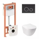Комплект: Qtap Jay Ultra Quiet унитаз подвесной QT07335177W + Nest комплект инсталляции 4в1 (круглая клавиша Black mat) QT0133M425 + M11V1146MB - изображение 1