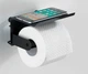 Держатель туалетной бумаги с полкой WENKO Classic Plus Black, сталь, черный - изображение 8