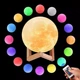 3D Нічник Місяць RGB настільний світильник нічник 3D Moon Light Lamp 15 см з акумулятором 16 кольорів з пультом - зображення 1