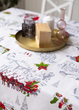 Новогодняя праздничная льняная хлопковая скатерть накидка на обеденный стол с узором 150х220 см (475709-Prob) Санта - изображение 4
