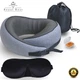 Дорожная подушка ортопедическая для путешествий Royal Rest Memory Foam 25*23*12см Серая (RR-08) - изображение 1