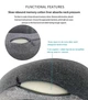 Дорожная подушка ортопедическая для путешествий Royal Rest Memory Foam 25*23*12см Серая (RR-08) - изображение 4