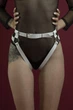 Гартеры Feral Feelings - Belt Briefs, трусики, натуральная кожа, цвет белый - изображение 1