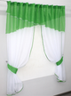 Кухонний комплект штор VR-Textil № 091к з ламбрекеном на карниз 1-1.5 м 280х170 см Темно-салатовий з білим (52-0332) - зображення 2