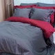 Постільна білизна MERISET ДУЕТ ANTHRACITE/WINE BORDO Premium Сатин однотон Полуторна 550347-1 - зображення 5