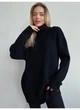 Светр oversize подовжений широкий MB чорний, one size СВ9046 - изображение 3