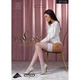 Чулки Passion ST119 3/4 white, ажурная силиконовая резинка с цветочным декором и люрексовой нитью - изображение 3