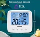 Термогигрометр с LCD дисплеем электронные часы с датчиком влажности, температуры и подсветкой Белый - изображение 7
