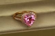 Кольцо Xuping Jewelry сердце океана с розовым камнем 1,4 см р 18 золотистое - изображение 2