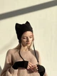 Шапка з вушками кішка D.Hats чорного кольору тепла універсальна - зображення 1