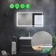 Прямоугольное зеркало с LED подсветкой 70 на 60 см, с двумя сенсорами, часами и подогревом, модель Karnet La Mir (karnetg06) - изображение 2