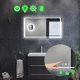 Прямоугольное зеркало с LED подсветкой 100 на 80 см, с тремя сенсорами, подогревом и линзой с подсветкой, модель Emma La Mir (Emmag169) - изображение 2