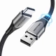 Кабель зарядний USB C Cable 3A Fast Charging 5FT Premium Nylon Braided 1 м Black (YM0211) - зображення 1