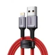 Кабель зарядний UGREEN USB Lightning Alu Case Braided Lightning Cable Red 1м (US293) - зображення 1