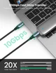 Кабель зарядный Ugreen USB Type-C to Type-C USB C 3.1 Gen 2 10Gbps 4K с нейлоновой оплеткой 1 м (YM0223) - изображение 4