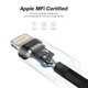 Кабель зарядный Ugreen MFi сертифицированный lightning с алюминиевым корпусом 0.5М White (US199) - изображение 4