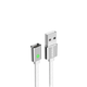 Кабель зарядний магнітний Micro USB Fonken 2.4 A в прогумованій оболонці 1 м White (YM0432) - зображення 1