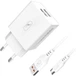 Сетевое зарядное устройство Sky Dolphin SC30V 2xUSB 2.1A + кабель microUSB White (MZP-000114) - изображение 1