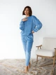 Пижама (свитшот + штаны) женская теплая велюровая BARWA garments 0332/333 S Голубая (2113323331213) - изображение 6