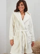 Халат женский теплый с капюшоном зимний BARWA garments 0227 M Молочный (2110002272126) - изображение 3
