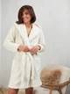 Халат женский теплый с капюшоном зимний BARWA garments 0227 M Молочный (2110002272126) - изображение 5