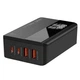 Зарядне мережеве LDNIO A4808Q 65W 2xUSB/2Type-C LED адаптер швидка зарядка для ноутбука, Чорний - зображення 3