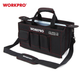 Сумка для инструмента WORKPRO 390x220x290мм органайзер, 14 карманов, с регулируемым плечевым ремнем WP281006 - изображение 6