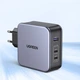 Зарядний пристрій Ugreen CD289 3xUSB 140W GaN (2хUSB-C+USB-A) with C to C Cable 1.5 м Gray - зображення 11