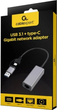 Adapter USB-C + USB 3.1 (M) do RJ-45 (F) Gembird A-USB3AC-LAN-01 (8716309128186) - obraz 2