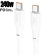 USB кабель на 240W Type-C на Type-C Hoco Force Fast Charging Data Cable (2m, 240W). White - зображення 1