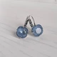 Сережки Hand Made с серо-голубыми кристаллами Swarovski - изображение 1