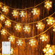 Гірлянда на батарейках Oobest Snowflake Light String Christmas Tree Lamp Сніжинки 20 LED ламп 3 м Теплий білий - зображення 2