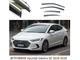 Дефлекторы окон ветровики Hyundai Elantra седан 2016-2020 П/К скотч FLY нержавеющая сталь 3D BHYET1623-W/S (50-51) - изображение 1