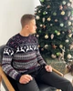 Мужской новогодний свитер с оленями "Deer" Тёмно-синий, размер XL - изображение 3