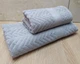 Набор турецких махровых полотенец Zeron 50х90+70х140 Zigzag Bordur Grey - изображение 3