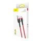 Кабель зарядки Baseus CAMKLF-B09 Cafule (2.4A) (1M) USB to MicroUSB для Android/Samsung/Xiaomi/Huawei/Meizu Червоний - изображение 2