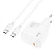 Зарядне мережеве Hoco C112A 1хType-C (PD30W) + кабель Type-C to Type-C Білий - зображення 3