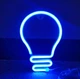 Настенный неоновый светильник ночник Лампочка Decoration Lamp (26х17 см, USB, 5 В, 3хАА, лампа) - Синяя - изображение 2
